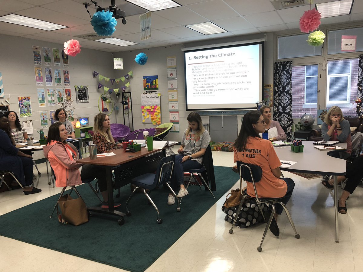 AutummJ's tweet photo. Teacher leaders leading teachers!! Mrs. Hays leading her colleagues from within the system and the private school setting on #visualizingandverbalizing (V&V,Nancy Bell) curriculum! #teacherleaders #curriculum https://t.co/W6aVtLIi0B