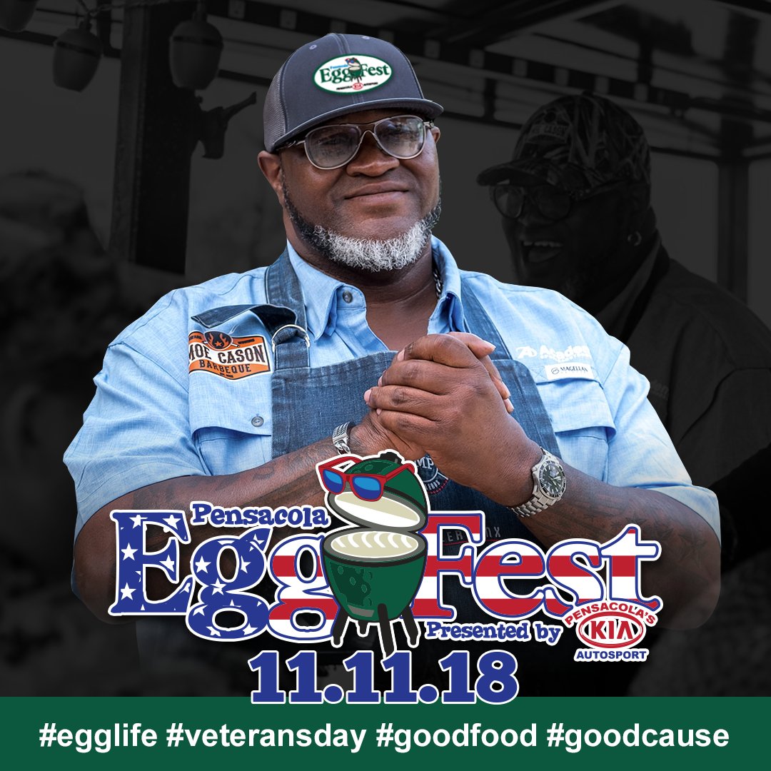 EggFest's tweet photo. Why does Moe Cason attend Pensacola Eggfest each year? The fantastic food he gets to eat as one of our Celebrity Judges! Get tix today so you can meet Moe, taste off of 75+ Big Green Eggs, have a cold beer, &amp; hang out with friends at Blue Wahoos Stadium! https://t.co/zK8as2EqWx https://t.co/zwpwNu06Xn