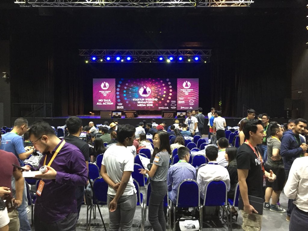 GovTechSG's tweet photo. The Startup Weekend Singapore Mega 2018 hackathon, supported by GovTech, begins tonight! 54 hours of coding, designing and pitching to come up with solutions that benefit the public good! #SWSG2018 #GovTechSG https://t.co/kG3kFA35A4