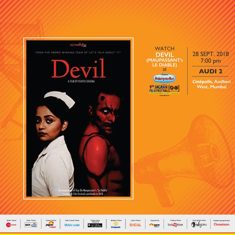 jagranfilmfest's tweet photo. -@_KshitijSharma_ directed &amp; @DeyDeeya starring, #Devil movie is screening now at #JFFMumbai @IndiaCinepolis AUDI 2. Catch it! #purecinema https://t.co/qzVInE5Q62