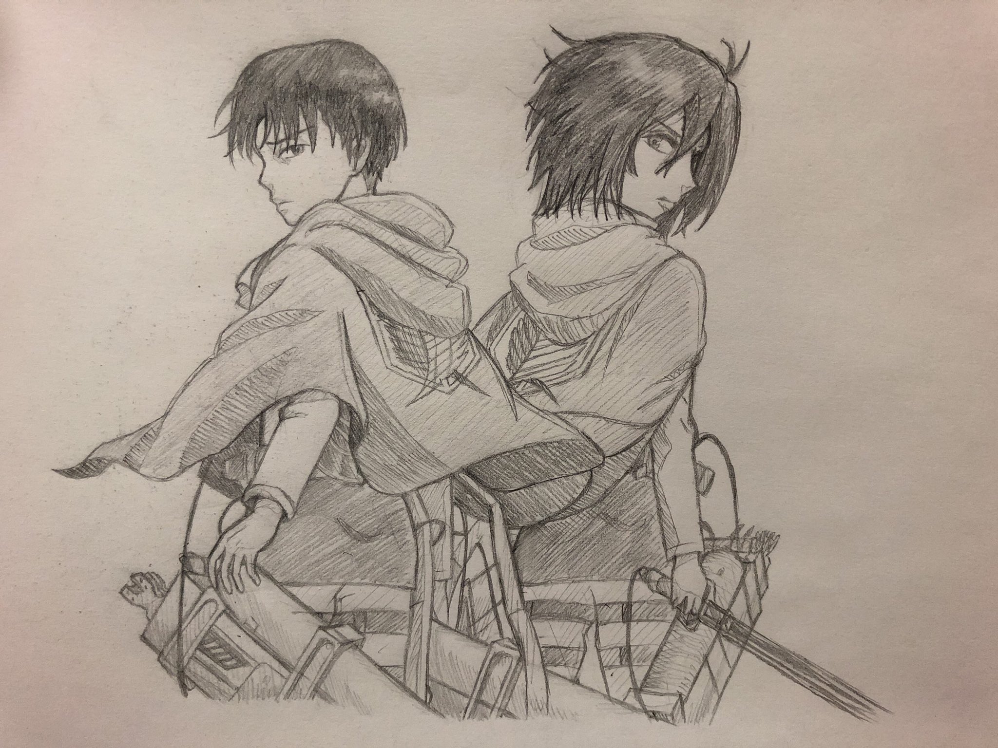 たぴおか 進撃の巨人 リヴァイ ミカサ イラスト イラスト好きさんと繋がりたい 模写 お絵描きさんと繋がりたい T Co Uih5tmzfou Twitter