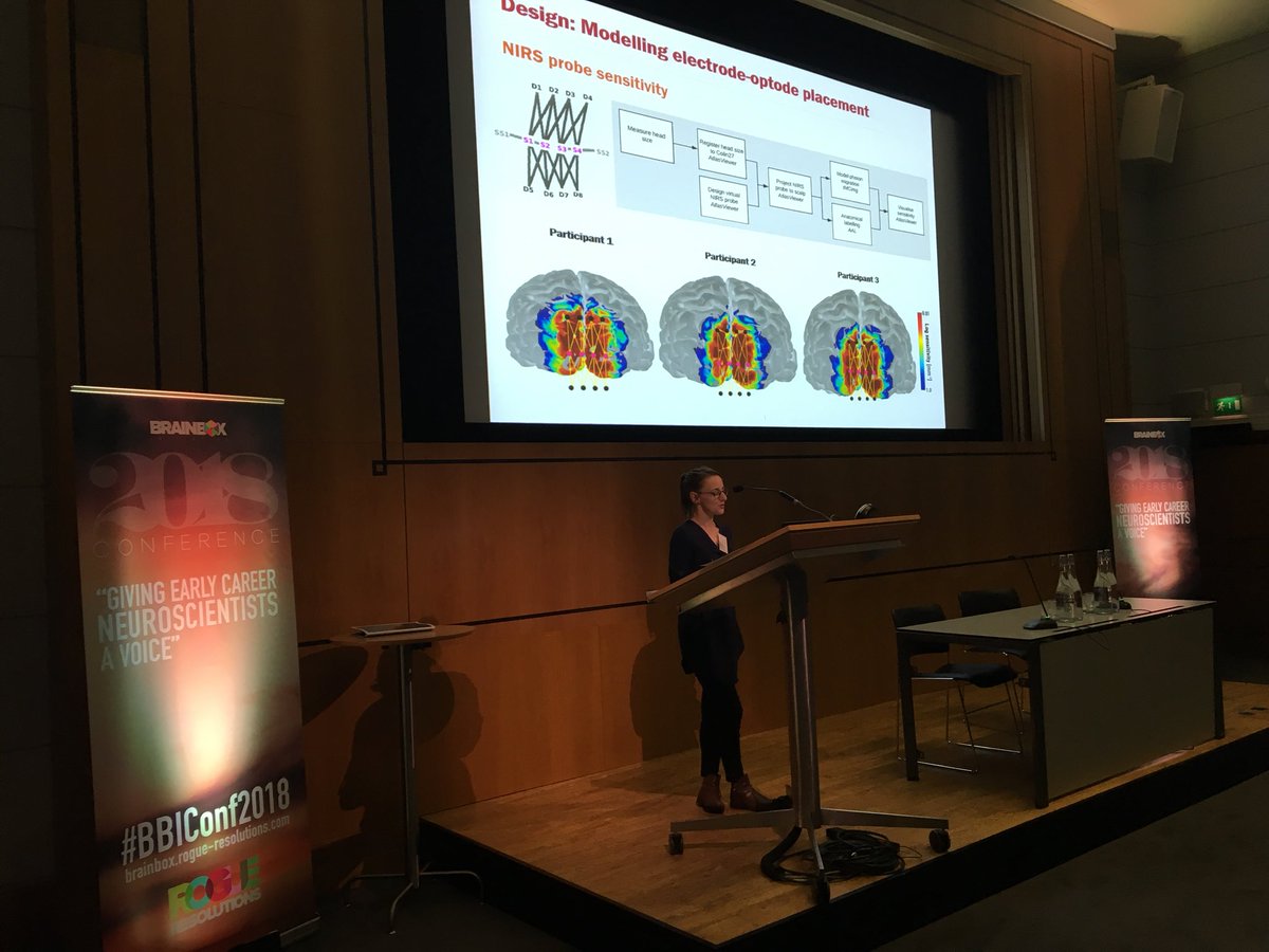 Brainbox_Init's tweet photo. A multimodal talk now from @CUBRICcardiff ‘s Sophie Esterer who has been combining tDCS with NIRS and MEG. Sophie shares her insights from a technical pilot. #BBIConf2018 #neuroscience #brainstimulation #neuromodulation https://t.co/36QAlOLKoj