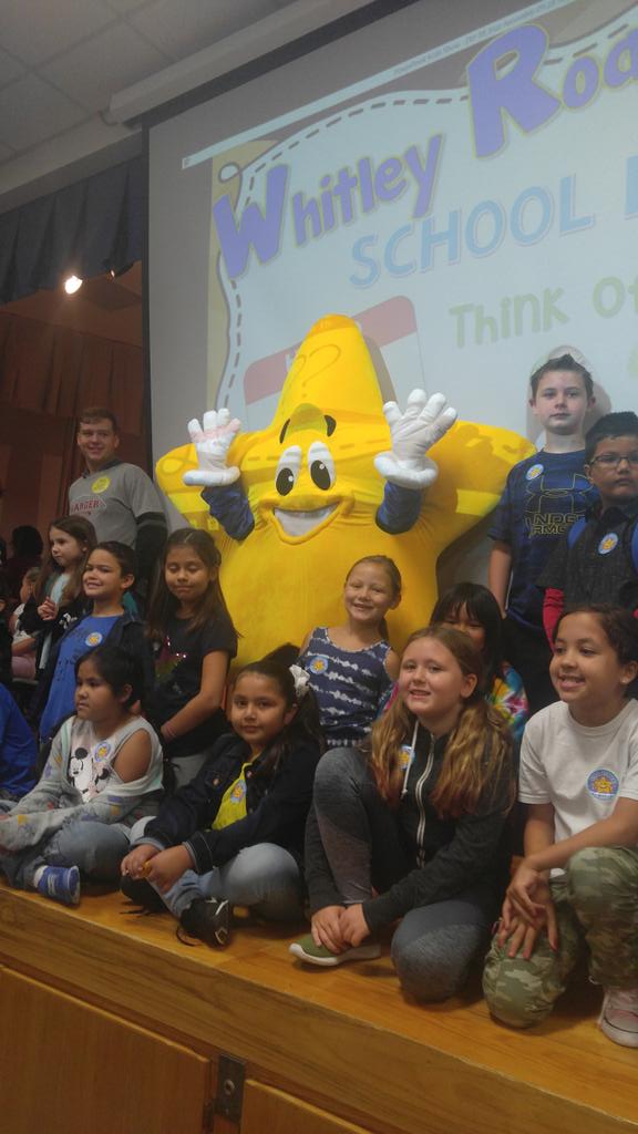 Our new school Mascot was revealed today with some of our Star Students!