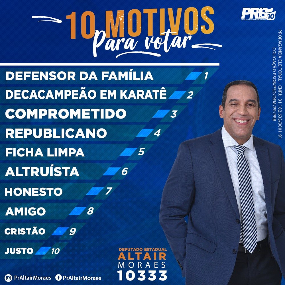 GeisaDoa's tweet photo. Esse e meu candidato a deputado estadual
#Altairmoraes
#10333 https://t.co/XtOZbXzWLC