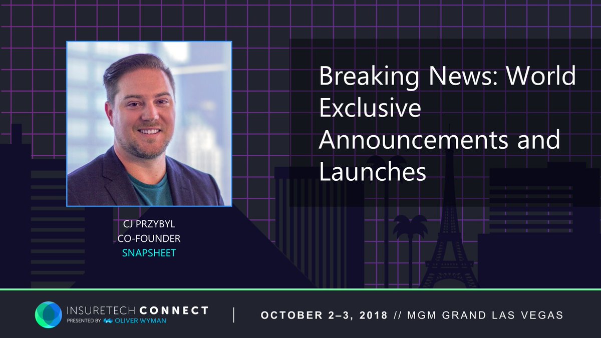 SnapsheetInc's tweet photo. We are just days away from #ITC2018! Be sure to join us for our Breaking News session and be the first to know what's new at #Snapsheet. #insuretechconnect #insurtech #insurance #tech #breakingnews @insuretechnow https://t.co/E8vW39841u