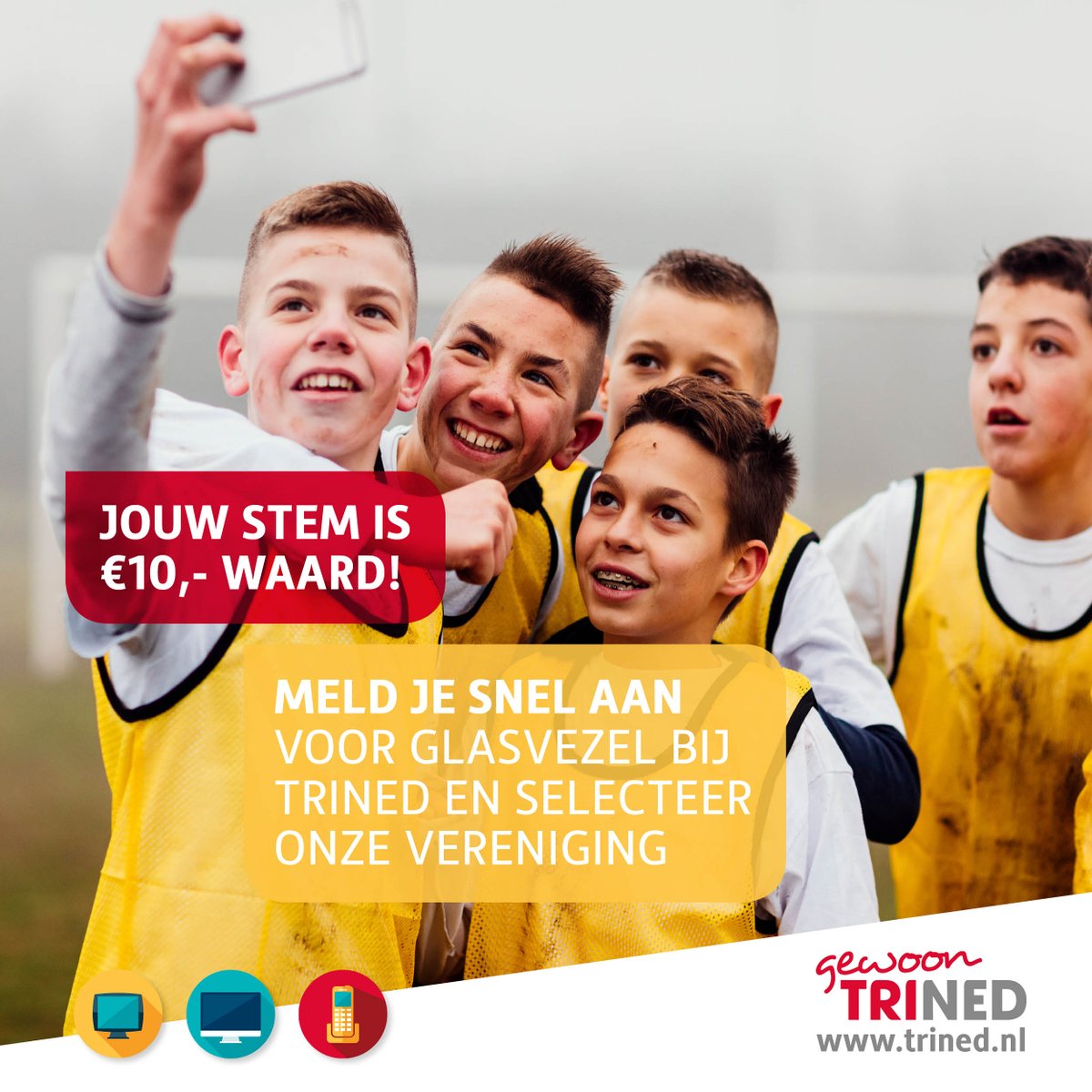 onsnetehv's tweet photo. Steun jouw vereniging met de supersnelle win-win actie van @TriNedGlasvezel! Breng de sponsoractie onder de aandacht van je leden en ontvang €10 of meer per aanmelding!

https://t.co/2Hlry0X28T https://t.co/t2AEC0rtAk