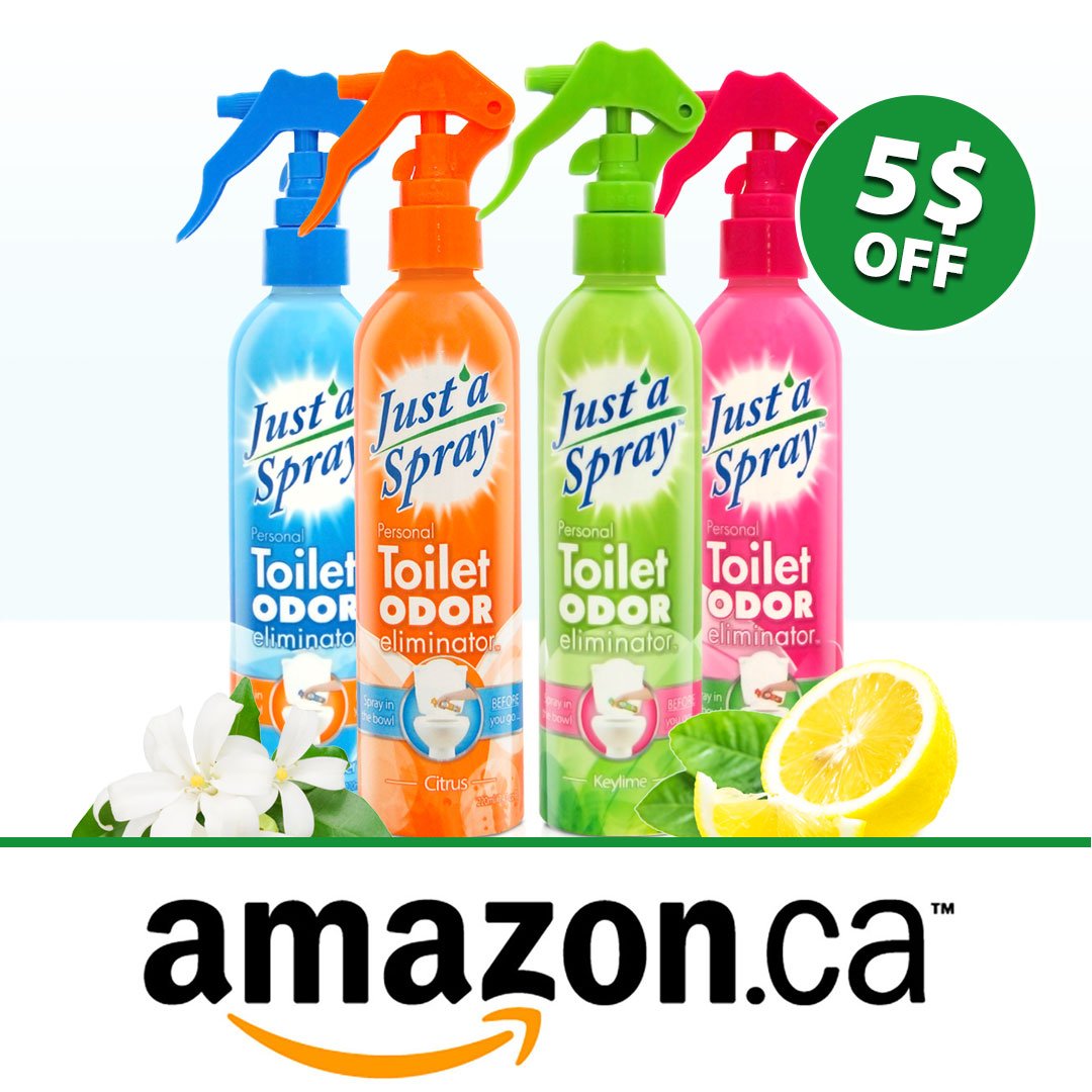 JustaSpray's tweet photo. DEAL ALERT! Get 5$ off Just'a Spray 220 ML on https://t.co/adu6wAwoRM! Hurry Up! This deal won't last long! https://t.co/xtVX2WQCqH #AmazonCanada #justaspray #coupon #Sales #toiletspray https://t.co/OR1aHz8m29