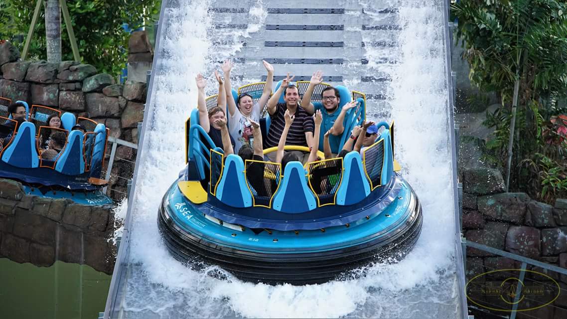 Midway_Mayhem's tweet photo. @SeaWorld enlists the help of human test dummies to complete final ride checklists for Infinity Falls.  Soft openings could happen any day now....

#infinityfalls #rushtherapids #seaworldorlando #seaworld https://t.co/p9cAXpDM8D