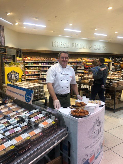 FishSeafoodDeli's tweet photo. We’re all set up in @SupervaluClane today. Pop by to Dave &amp; taste our #awardwinning #fishcakes #fishpies #fishgoujons #FoodAcademy https://t.co/btU1BYuB4H