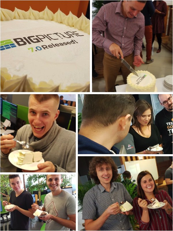 BigPicture_ONE's tweet photo. We're celebrating our baby boy, BigPicture 7 going live! 🎉 Come in and grab a piece of this delish cake with us, and go to the @Atlassian Marketplace to download the app!🎈👯 @trello @atlassianapps #jira #bigpicture #bigpicture7 #softwareplant #ppm #teamwork @TomKucharski https://t.co/iSaSWoPNFX