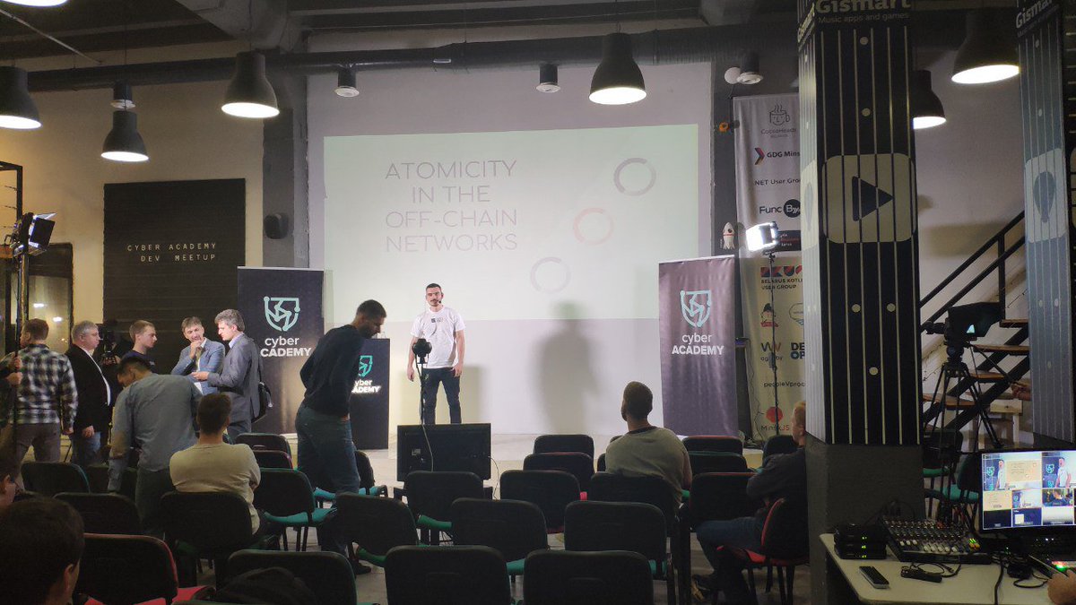 Took part in the event hosted by @cybermeetups in Minsk. It was a pleasure to discuss the challenges in atomicity area with great community. The holders of an event and the community are really inspiring! #atomicity #offchain #statechannels