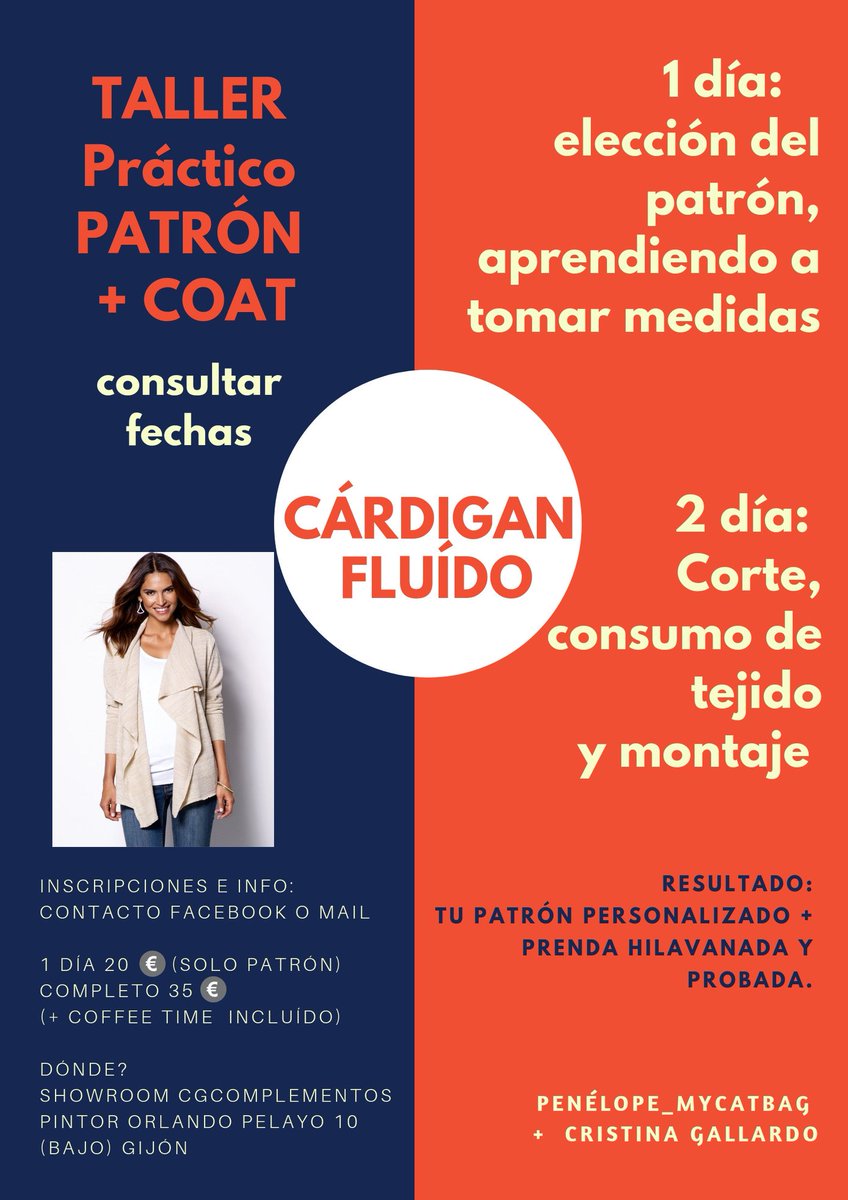 complementoscg's tweet image. Taller viernes 5 de octubre a las 6 de  la tarde en Gijón.

No te quedes sin tu plaza!!