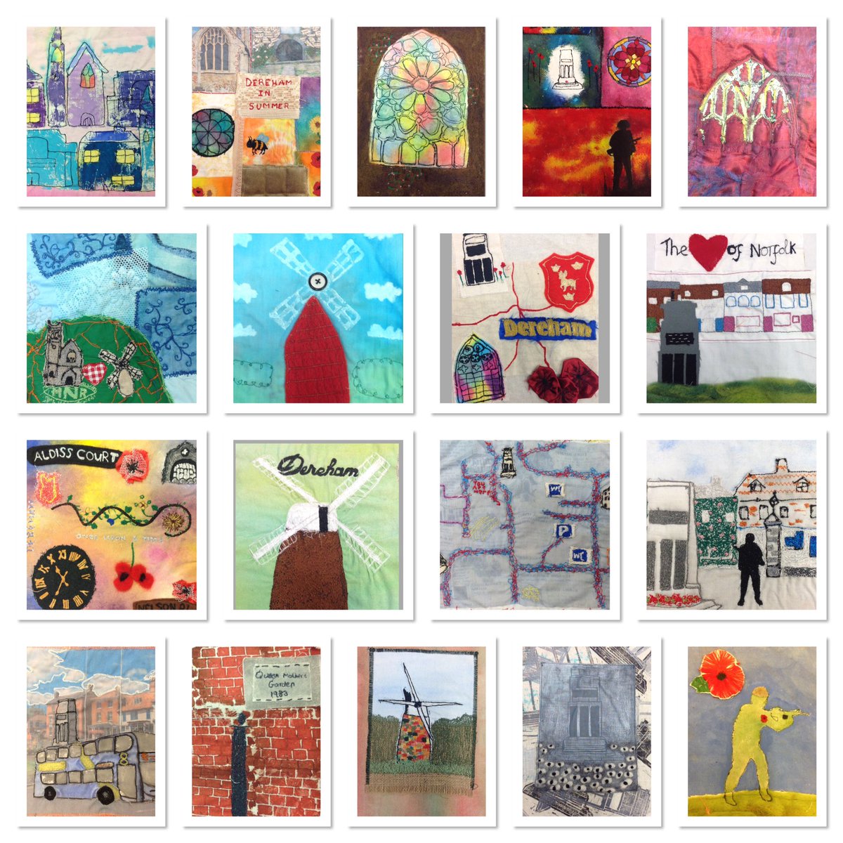 DesignNorthgate's tweet photo. Year 10 Textiles project sent off to be part of a larger community wall hanging. #derehamtown @NgateDereham @DesignNorthgate https://t.co/V3rtNOV93R