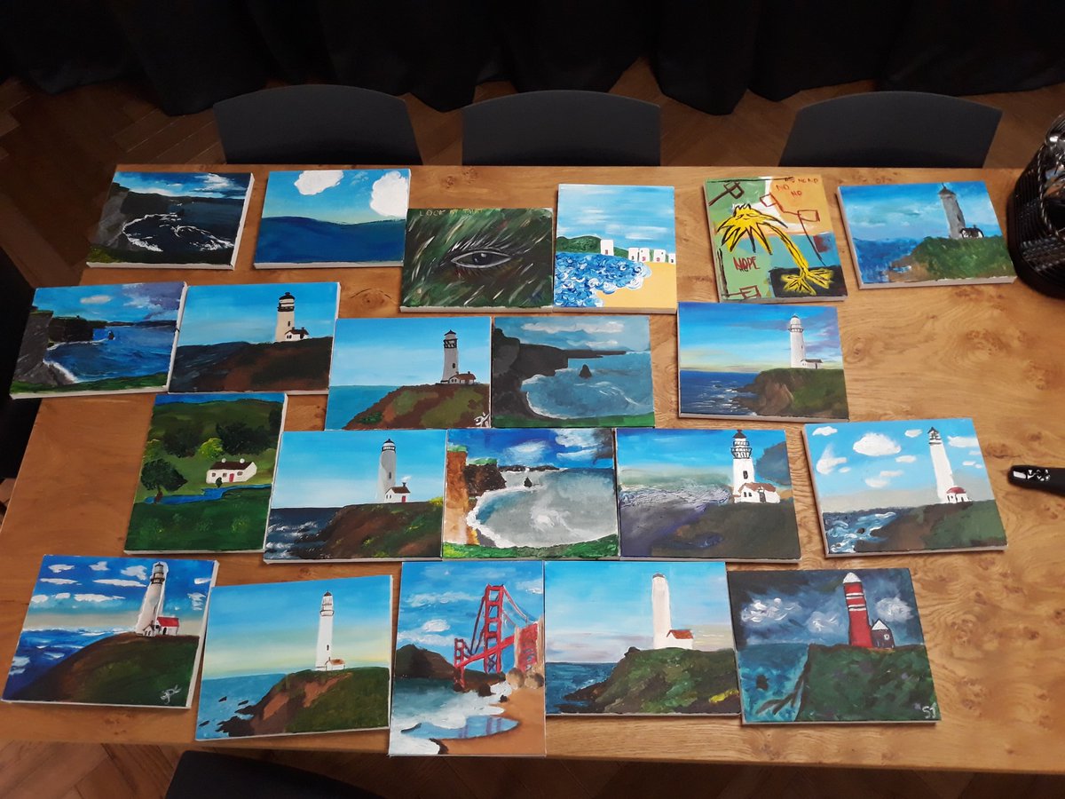 laupezza's tweet photo. I'd love to take all the credit for this but... Dublin Tweeps got such artistic talent! Another fantastic #PaintingWorkshop with ~โฌ300 raised for charity. Thanks everybody for coming, keep up the art! @TwitterDublin #CreativeNest https://t.co/TcESjVYUPo