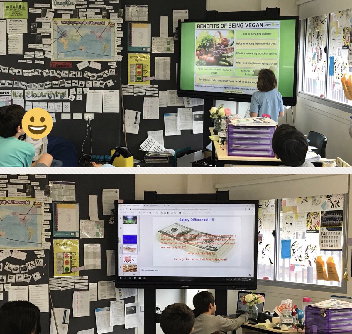 RoaHendy's tweet image. Last of #geniushour. Can you create stretchy playdough? Is digital or paper art better? (with drawing tutorial) Why go Vegan? Why do male athletes get paid more than female? Can you catch fish without bait? What are jobs of the future? All great #inquiryquestions! #proudteacher