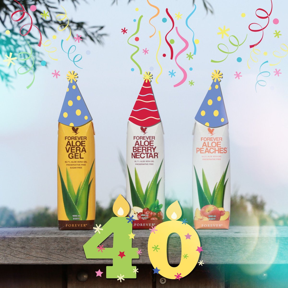 NovusLifestyle's tweet photo. Vandaag is de dag dat ik net als Forever, het bedrijf waar ik mee samenwerk, 40 kaarsjes mag uitblazen. En wie jarig is trakteert! Reageer met 'proost' onder dit bericht ⬇️ en ontvang een unieke, eenmalige aanbieding in pb. Delen = lief #celebrate #40years #thealoecompany https://t.co/xkCsknbU5S