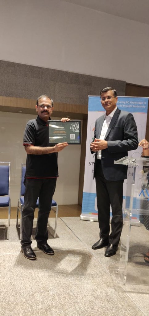 bciHyd's tweet photo. @Arunabhtweets felicitating #MohitKapoor for a wonderful #keynote session. @NASSCOM_Hyd Planted a tree as Gift and the barcode on this to track its progress.. what a thoughtful gift @SrikanthNasscom !! https://t.co/R6oqYcpUMU