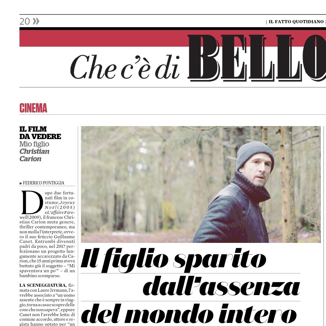 fpontiggia1's tweet photo. Oggi sul @fattoquotidiano #MioFiglio, #MonGarcon di @CarionChristian con @guillaumecanet @NoMadEntertainm
 
https://t.co/RTCClIqcWy https://t.co/zr1VeWZ5DP