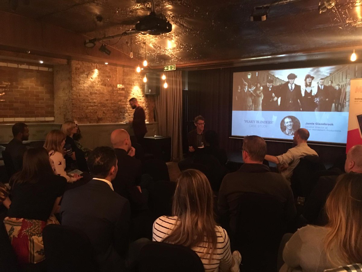 FilmarketHub's tweet photo. #LondonTVPitchbox is on! Jamie Glazebrook is on the stage, talking about the success of Peaky Blinders https://t.co/oKOjSe0Cyl