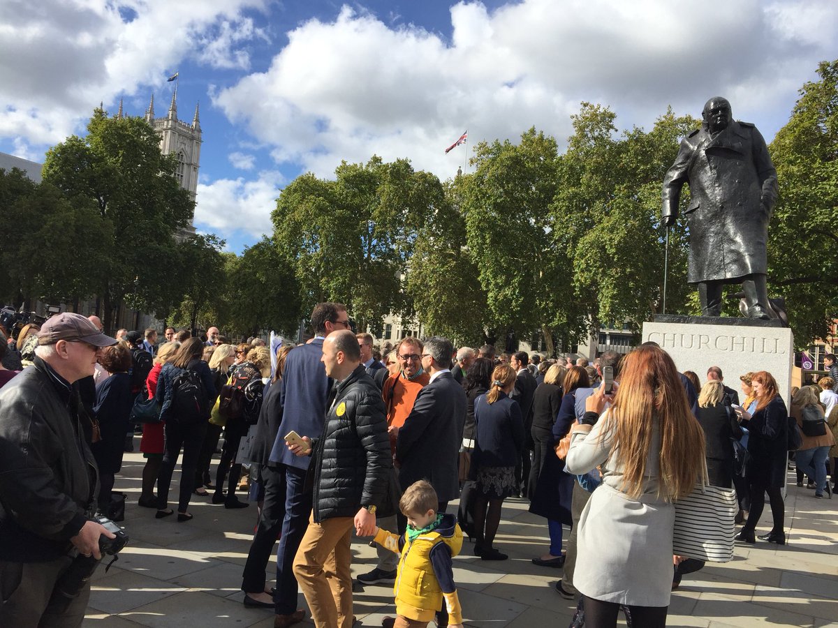 Headteachers gather in Westminster in protest over funding. More updates to follow #naht #Headteachers