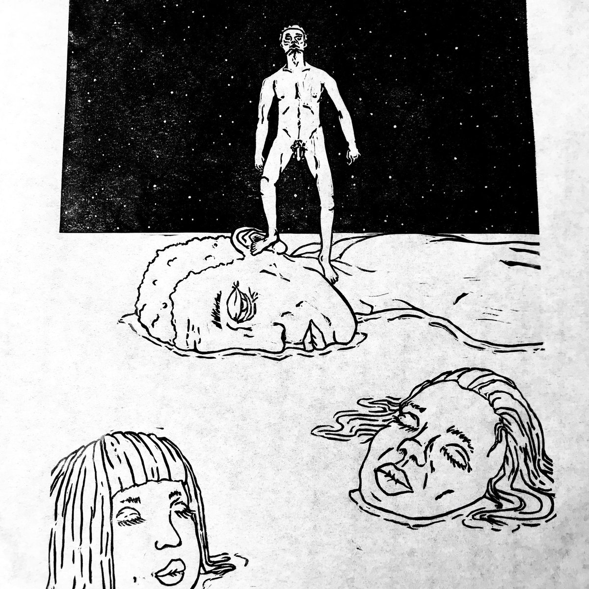IdolumPress's tweet photo. First proof of the first layer done! This is going to be my first colour print so I’m excited for the end product! #linocut #linoprint https://t.co/Bsei0odFU8