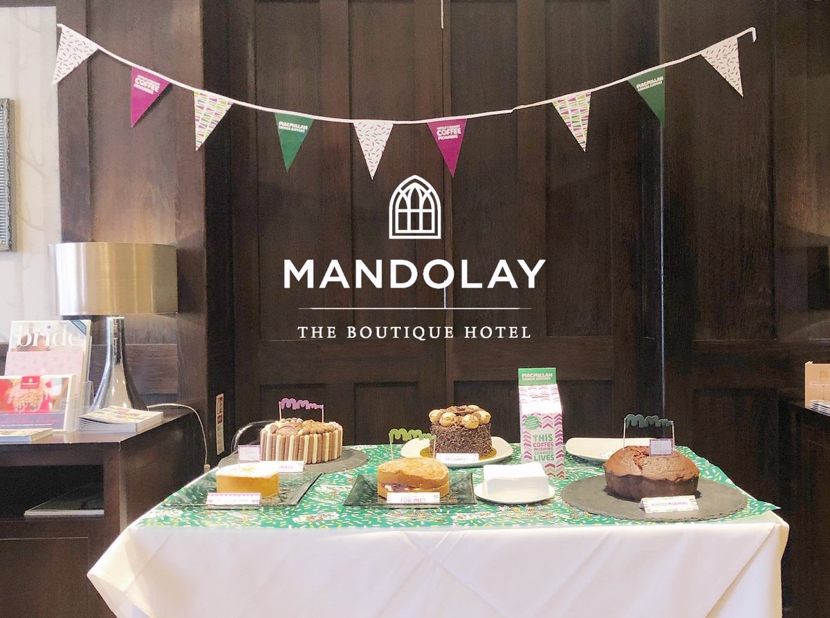 Support a fantastic #charity while you have a #coffee and slice of #cake! Come and join us at The #Mandolay today for the World's Biggest Coffee Morning, all in aid of #Macmillan. #guildford #surrey #fundraising #supportingcharity #chooseguildford #boutiquehotel