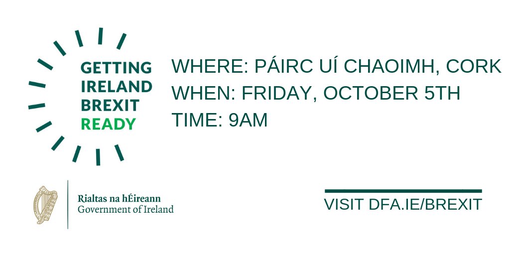 BrexitReadyIRL's tweet image. The first in a series of Getting Ireland Brexit Ready events will take place in Cork next Friday, October 5th.

For more details and to register your attendance: bit.ly/2OhMZmx