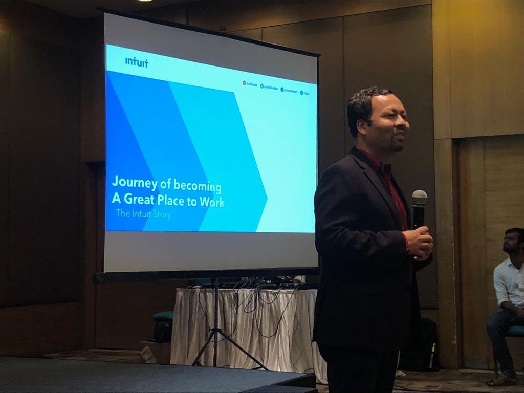 IntuitIN's tweet photo. .@som2u, along with @shraddhanjali_r of @SAPIndia, sharing our journey and driving conversations around building a stronger great place to work culture for corporate India. @GPTW_India #nhrdblr #greatplacetowork https://t.co/yQ7j2FvM5D