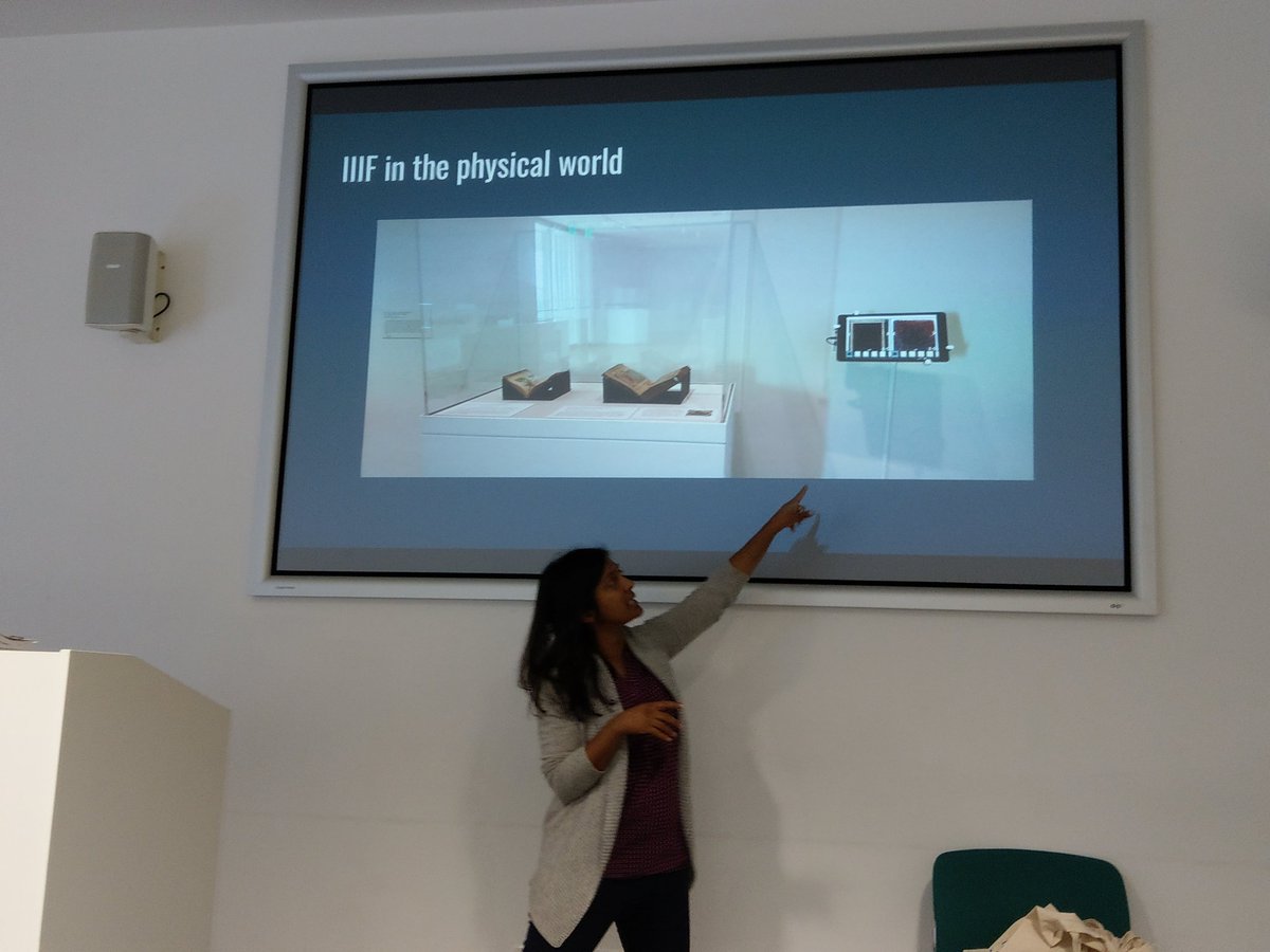marycktech's tweet photo. Rashmi Singhal: "Visitors couldn't turn the real pages but with IIIF they can" #BSDP18 https://t.co/VXiGH4SFXA