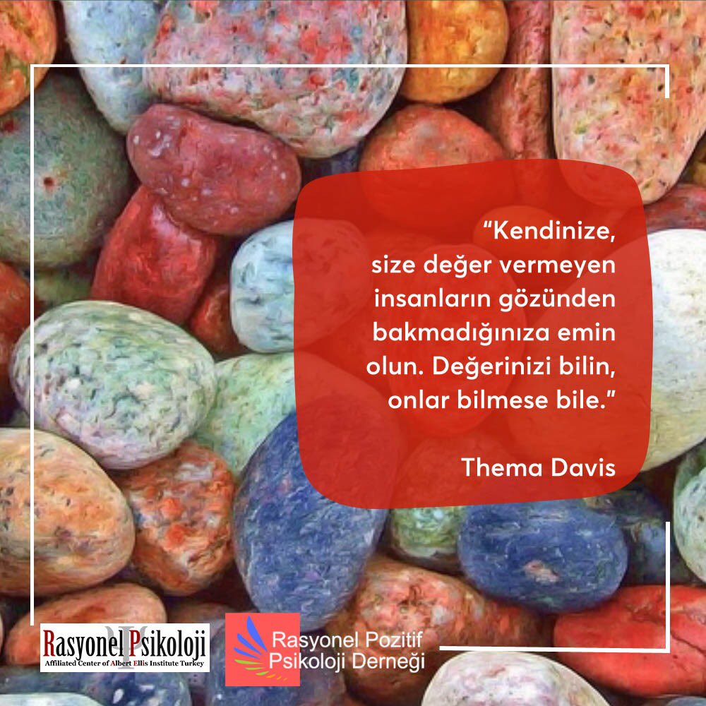 rasyonelterapi's tweet photo. "Kendinize, size değer vermeyen insanların gözünden bakmadığınıza emin olun. Değerinizi bilin, onlar bilmese bile." Thema Davis
#rasyonelterapi #rasyonelpsikoloji #saglikpsikolojisi #psikolog #muratartiran #bdt #rddt #rppd https://t.co/8oAbnU7mYU