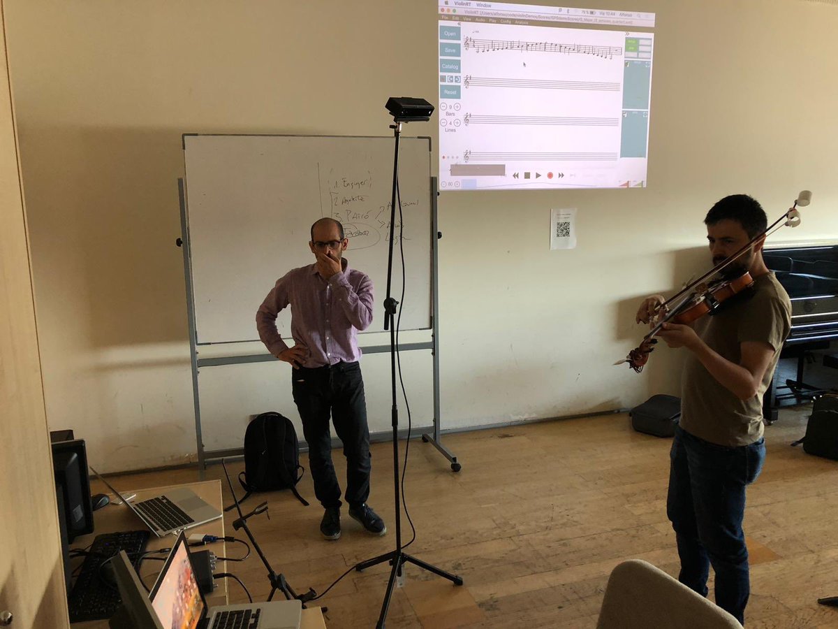 pedagogiaesmuc's tweet image. Els impulsors de @TELMI_Project Ayman Moghnieh, Dr Rafael Ramirez, Dr Alfonso Perez, Sergio Giraldo visiten l’@esmuccat i presenten el seu software de suport a l’ensenyament-aprenentatge del violí