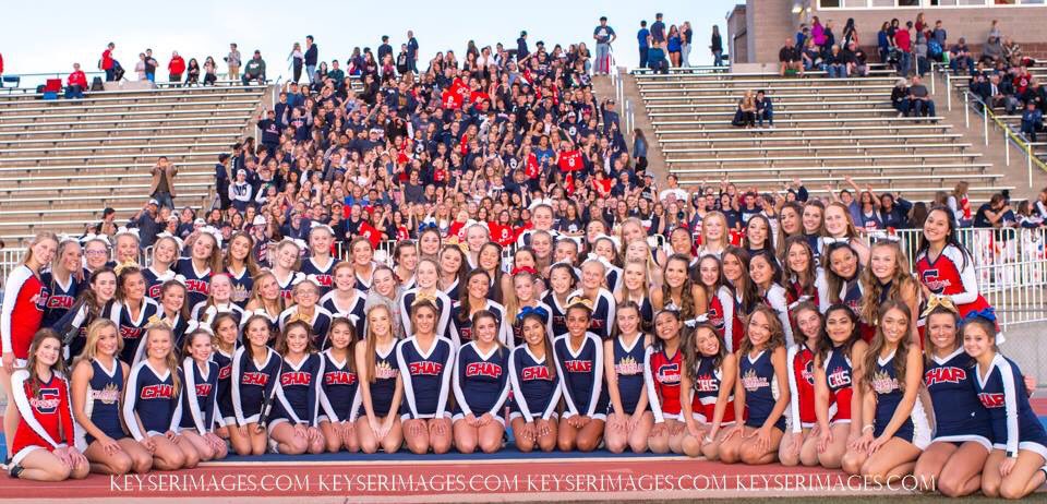 ChaparralPoms's tweet photo. Thank you @keyserimages for this amazing picture of the Chap Spirit teams at last nights homecoming game! We are proud to be a part of this incredible Chap family!! ❤️ #defendtheden #ChapFam #chapsgotgame https://t.co/tm1UOJBPzK