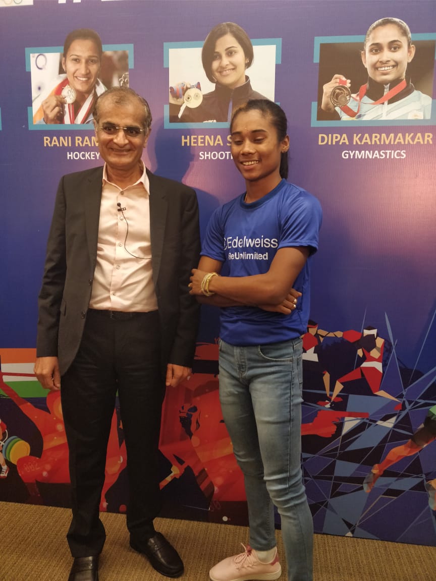 rasheshshah's tweet photo. What a lovely opportunity to meet and hear the stories of these great athletes - hima das, rani rampal, heena sidhu and mirabai chanu - great athletes and great human beings. Very inspiring https://t.co/DV7Iw8bLKb
