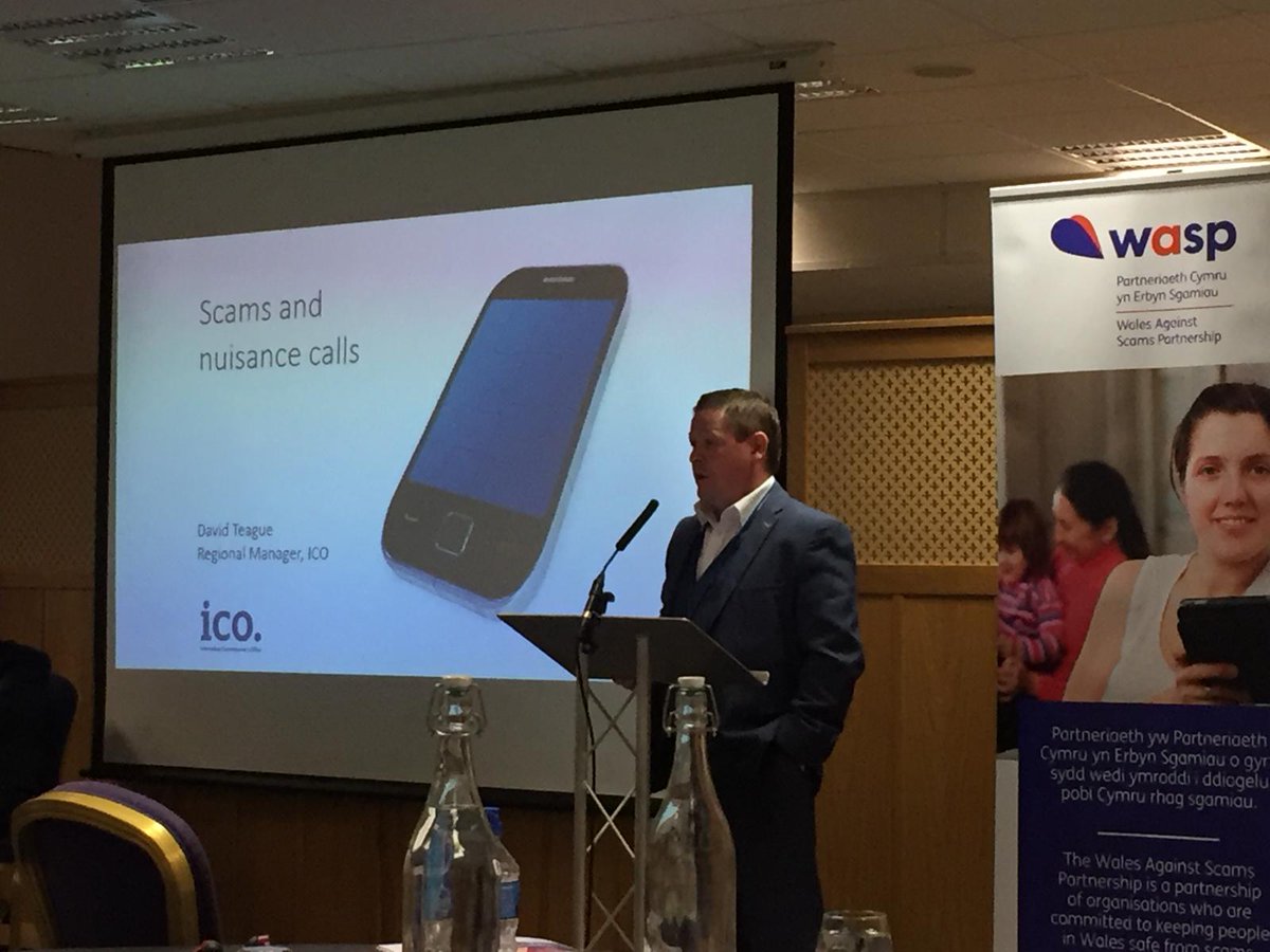 AgainstScams's tweet photo. David Teague from ICO @iconews speaking on scams and nuisance calls.
 Forward unsolicited text messages to 7726. 

#welsh50 #scamaware #walesagainstscams https://t.co/C76Uq3CWJ1