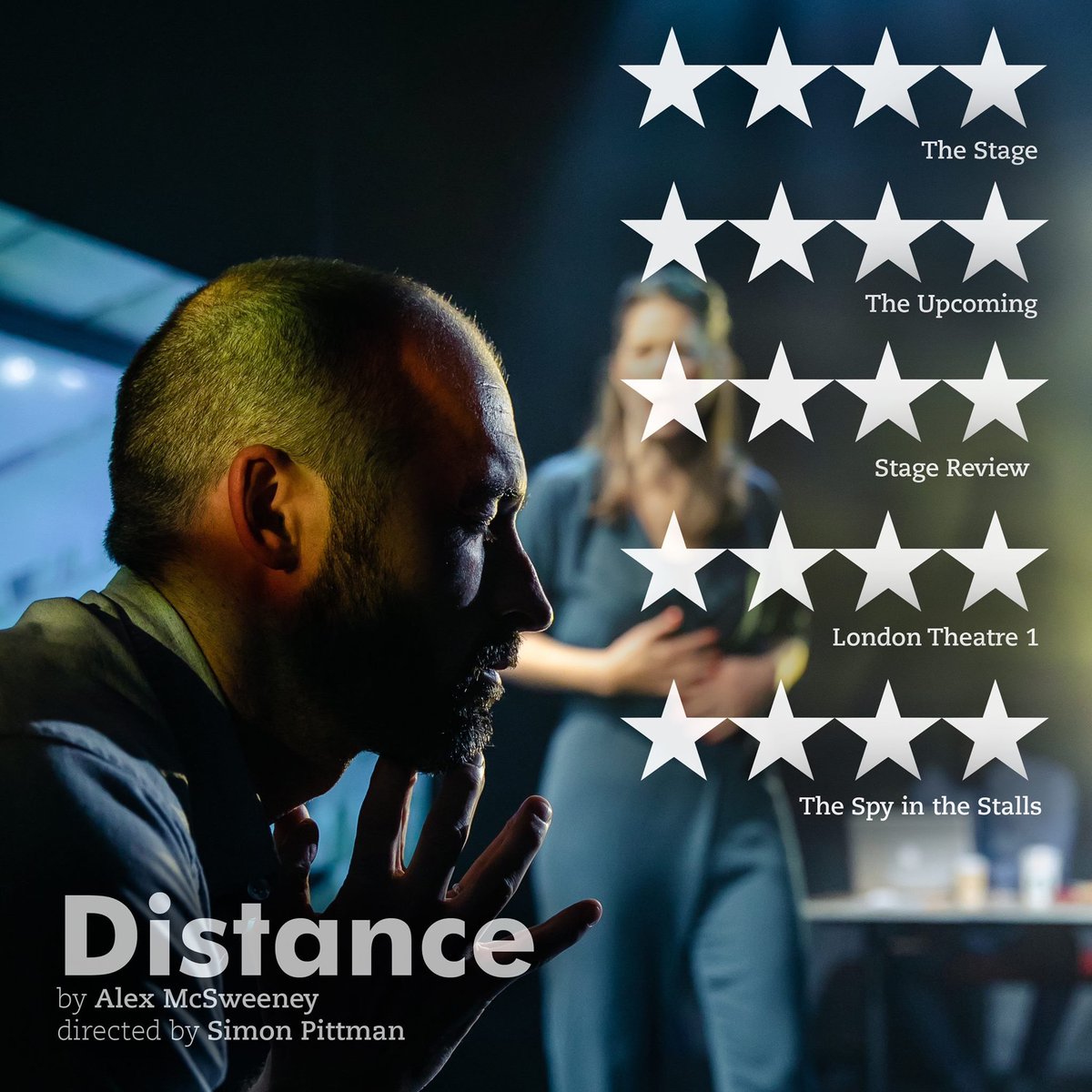 FineLineProd's tweet photo. LAST TWO DAYS of #DISTANCE @ParkTheatre. Ends Sat 29! 

Tickets still available 
👉https://t.co/OddRvzpOJz

@roughfiction @simon_pittman @LindsaycFraser @DoreeneBStock @RichardCorgan @MrAkakievich @preparedtobe @IWGalloway @afbsound @dansaggars @celiadugua https://t.co/3z55UQbpZz