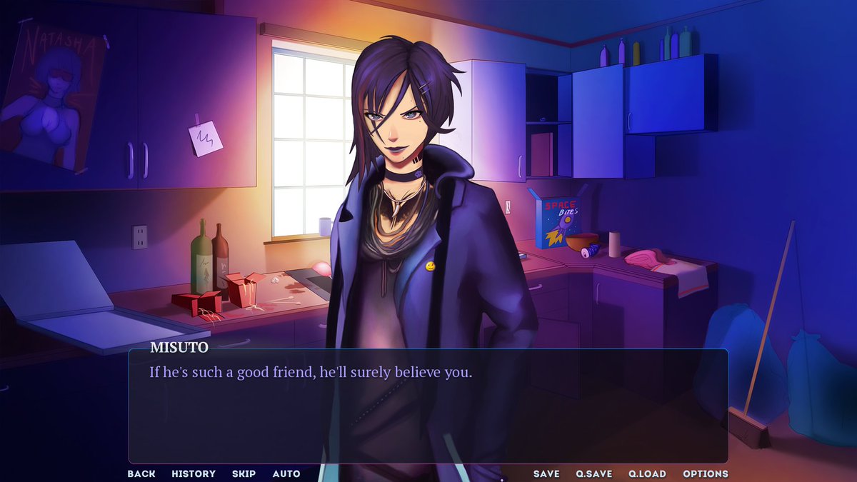 ColdHeartsGame's tweet photo. #devlog

We're testing the build with fully implemented Misuto/Party Fridge path. While writing, we estimated the length our stories should have - we're happy to say that Misu's path alone is about twice as long as the whole demo gameplay. 

And that's just one of 6 paths! 💙 https://t.co/lbAQgAuJJZ
