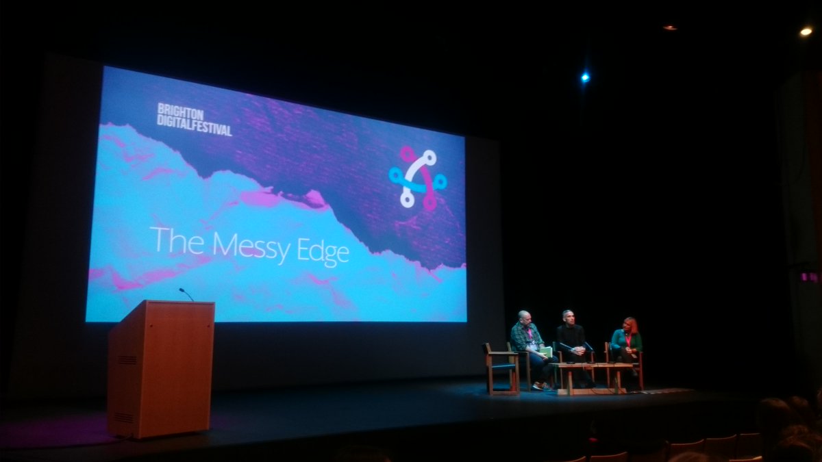 SussexHumsLab's tweet photo. What’s the defiance? Rn at the #Surveillance section #MessyEdge Conference @DigitalBrighton Festival panel discussion with @nyethompson &amp; @wesleygoatley #BDF18 #ACCA @AttenboroughCtr https://t.co/yN4aepGPra