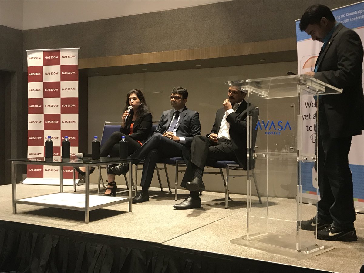 bciHyd's tweet photo. Panel discussion on “Building #efficiency in #RiskManagement” - #centralisation and #offshoring? Col GV Raman @WellsFargoCtr, VishalShah @DeloitteIndia, Ruchika Arora (Fin Offshore) moderated by @ChandramohanWF https://t.co/z5qkvZ1QbK