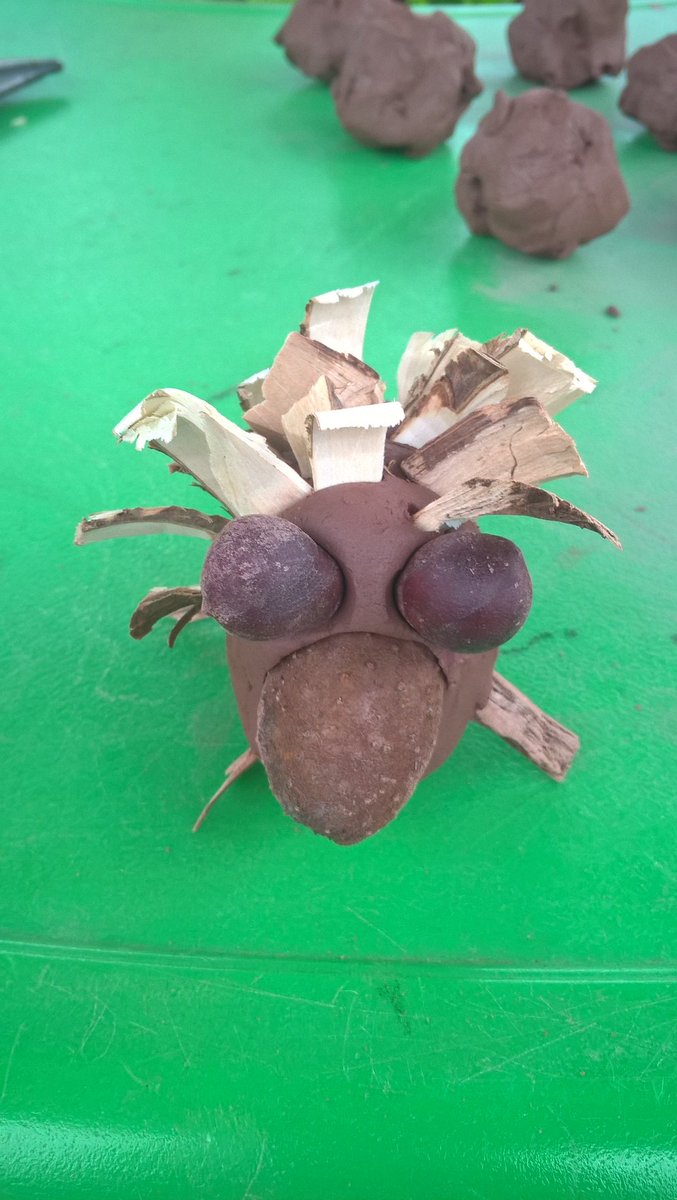 CharlyCrump's tweet photo. #forestschool with #ShirehamptonPrimary nursery started with @markjg103 making clay soup with yesterday's dried clay before meeting #woodland friends from #Stickman to inspire #claycreatures do you like my hedgehog?! @alandforgotten #learninginnature #natureplay #environmentaled https://t.co/rPyqQiqyhY
