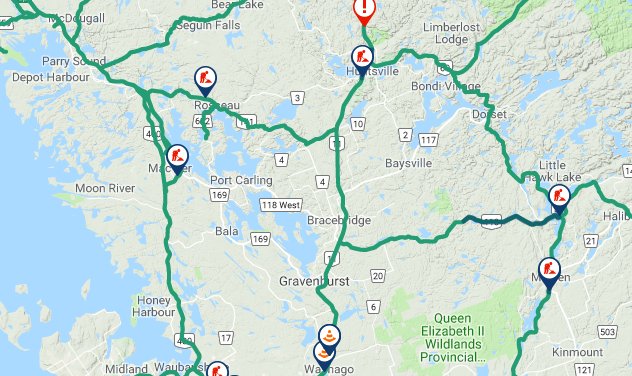BracebridgeExam's tweet photo. With warmer weather in #Muskoka at this time of year comes the wet conditions; your road and weather report for Friday, Sept. 28 https://t.co/CK8FsM3OHB https://t.co/5XLYvx9auZ