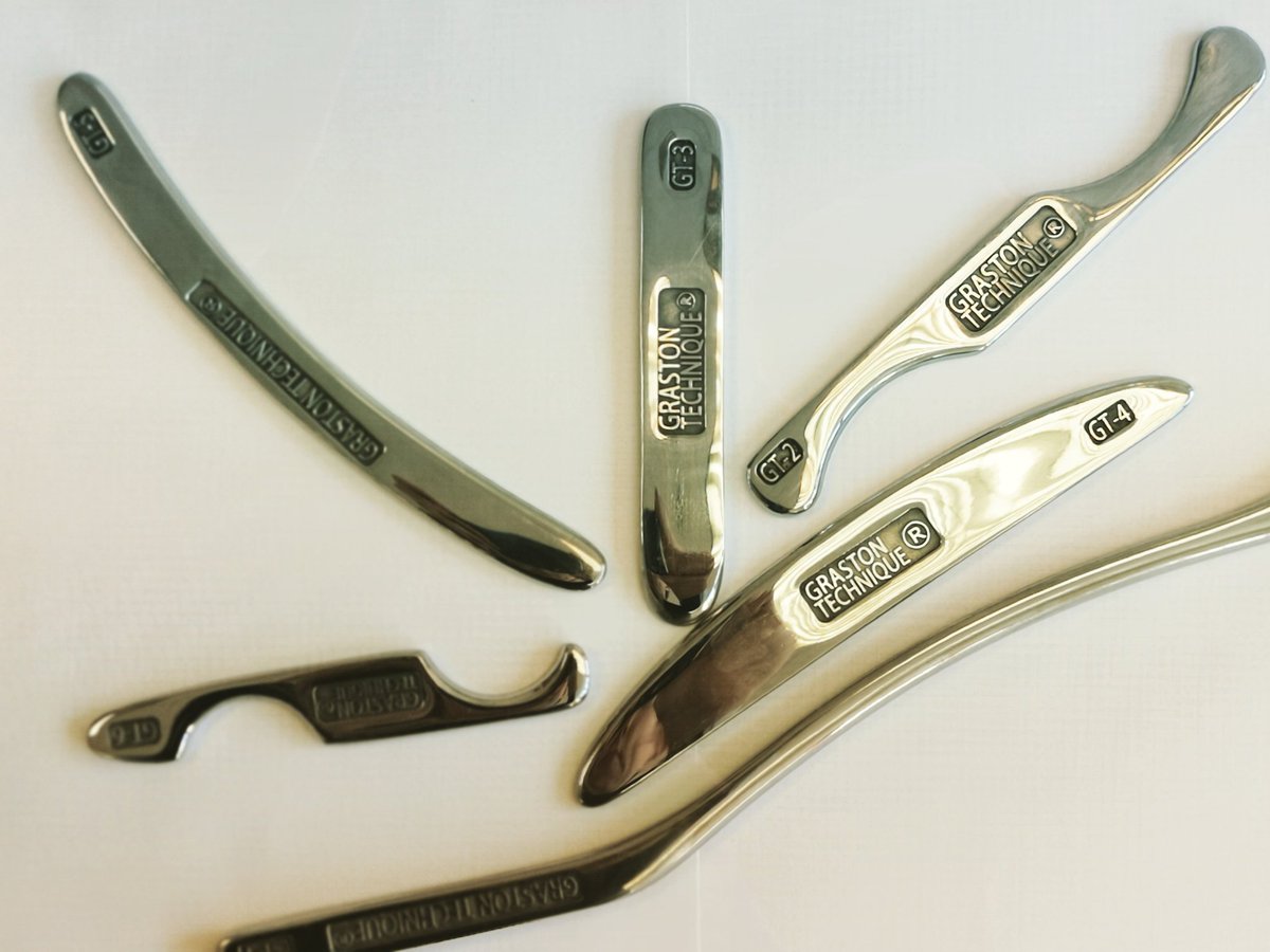 KinesisClinic's tweet photo. There are 6 core tools used in @GT_Treatment These tools are made of stainless steel and are concave and convex-shaped. They have rounded edges and are not sharp.
#guildford #myofascialrelease  #iastm #softtissuetherapy #injuryrehab #treatment #grastontools #athletics #Surrey https://t.co/5xuJiyWIJh