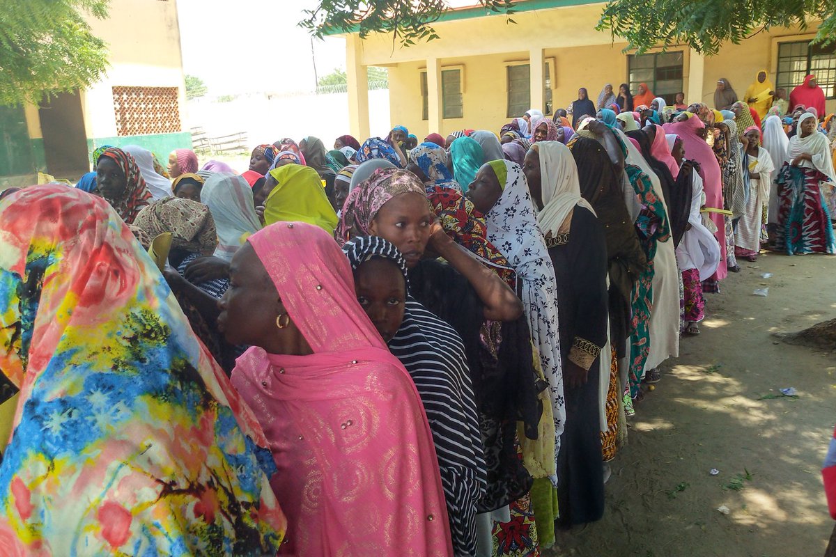 DanBorno's tweet photo. #Lamisula Ward in #Maiduguri @GovBorno @KashimSM Ward all lined up to be counted in support of @MBuhari
CC: @OfficialAPCNg @BashirAhmaad https://t.co/iWS8UCMfYQ