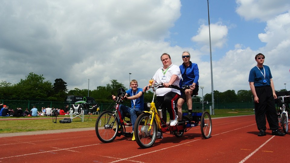 ActiveNorfolk's tweet photo. Fully inclusive #cycling activity sessions for
disabled people and their carers launching at @SportsparkUEA Oct 3, with 7 specially adapted bikes! https://t.co/6Vtk91RV2s @PushingAheadNfk #disability @NANSANorfolk @TheNNAB @equallives_org @itvanglia #activeautumn https://t.co/dx6KnlGAfC