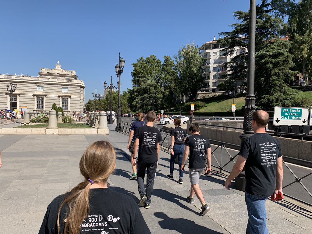 FRC900's tweet photo. 4000 miles only seems like a long way to travel for #ROSCon2018, The Zebracorns are accepting the greater challenge internationally now! #frc900 #ncssm #NVIDIAJetson @NVIDIAEmbedded @CTR_Electronics https://t.co/EisKq74Fsm