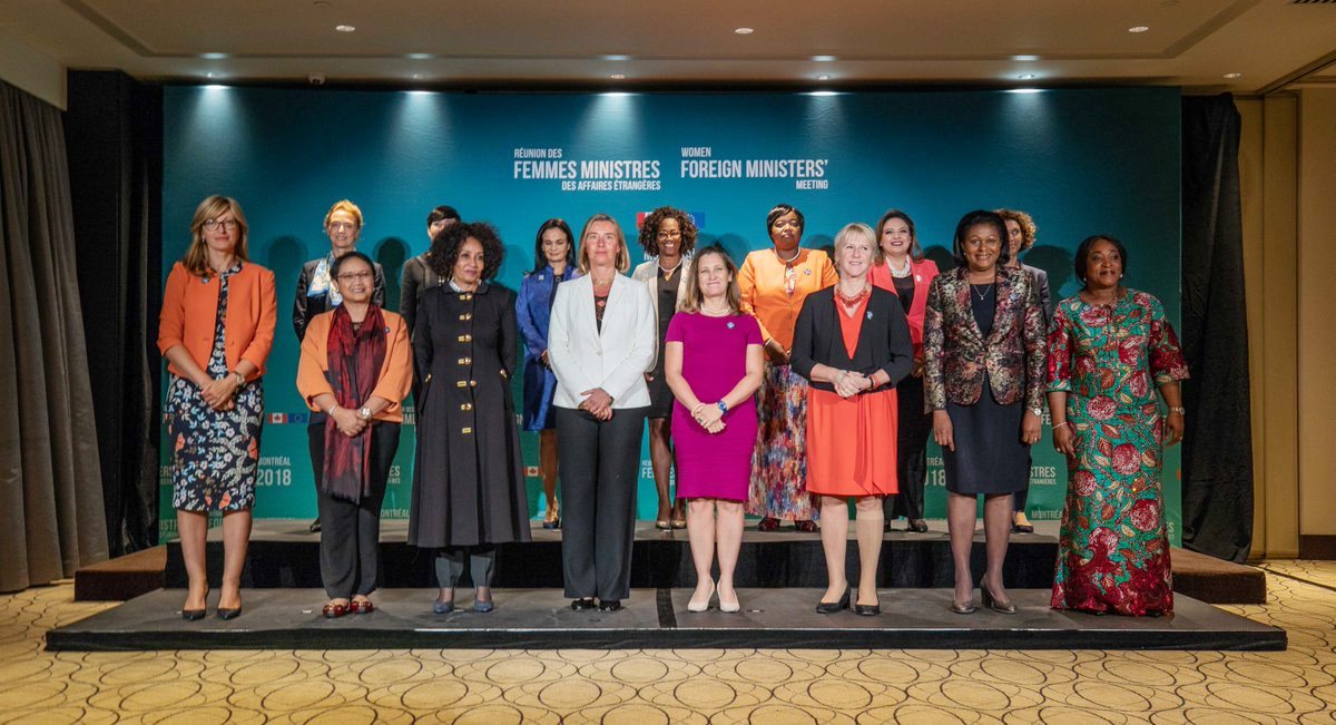 CanadainIndia's tweet photo. When women’s rights are respected, their voices heard & when they are free to exercise leadership, communities are more prosperous, peaceful, secure & united.
Min. Freeland & @FedericaMog co-hosted #WFMM2018 in #Montréal: https://t.co/3UxZXhr7Rc
#FeministForeignPolicy #FemParl https://t.co/WXw58Qc3ED