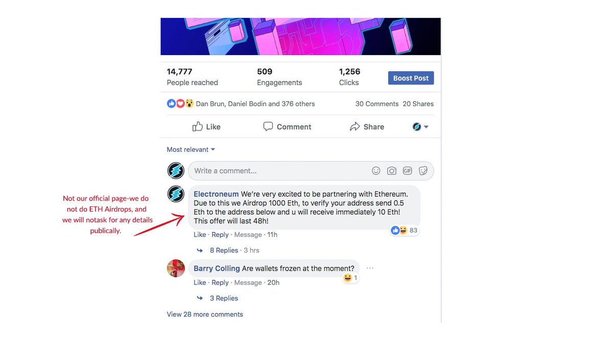 electroneum's tweet photo. Please be aware of scammers active on our social channels- ETH/Bitcoin scammers will devise profile to look much like our channel and will offer giveaways in the comment section of our posts. 

Avoid these profiles and keep your details safe to protect yourself from fraud. https://t.co/r8O8EKorFn