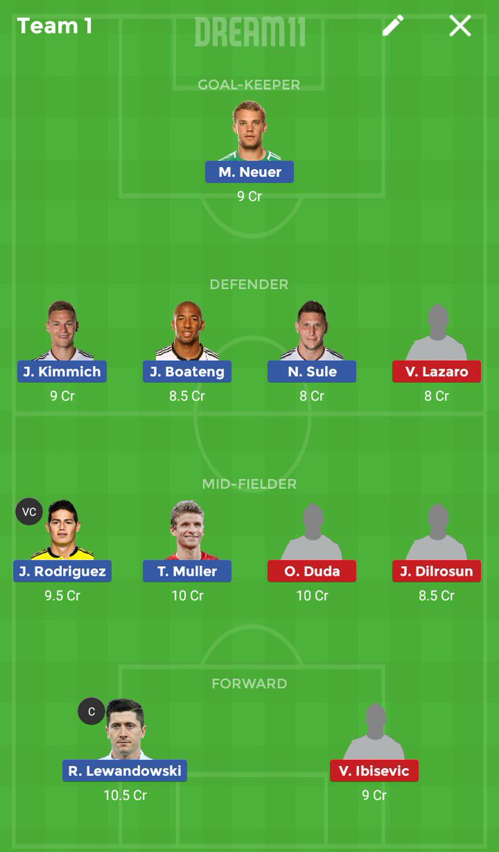 kvunmesh's tweet photo. Rotations are expected, So play less. #BAYvsHER #Dream11 #Only1_Fantasy https://t.co/5YzN4JHPsO