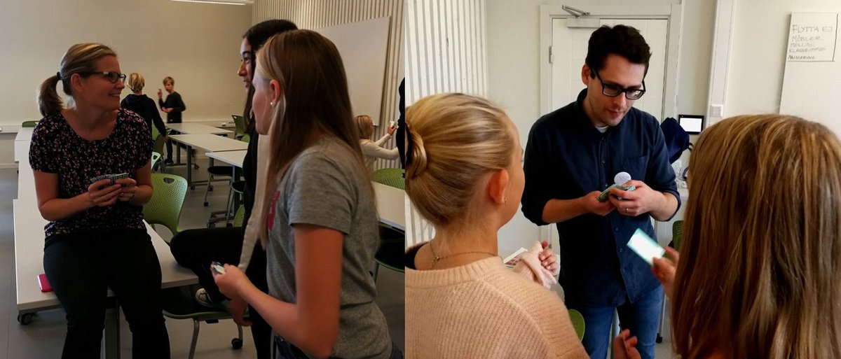 Ungaakademin's tweet photo. Idag är det #forskarfredag och @WibergMarie spelar Mundus med fantastiska mellanstadieelever! @UmeaUniversity https://t.co/XlZsAATz1x