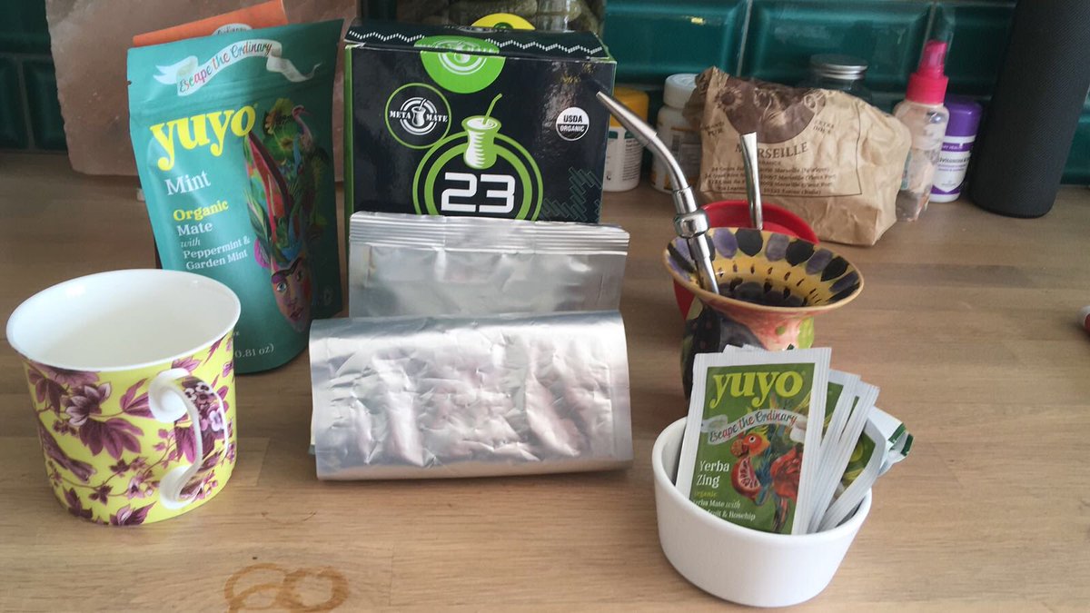 What a nice welcome home by ⁦<a href="/yuyodrinks/">Yuyo</a>⁩ for those of you who have not tried yet, flavored #23 bags for a convenient colorful Mate. metamate.cc/product/Yuyo-m…