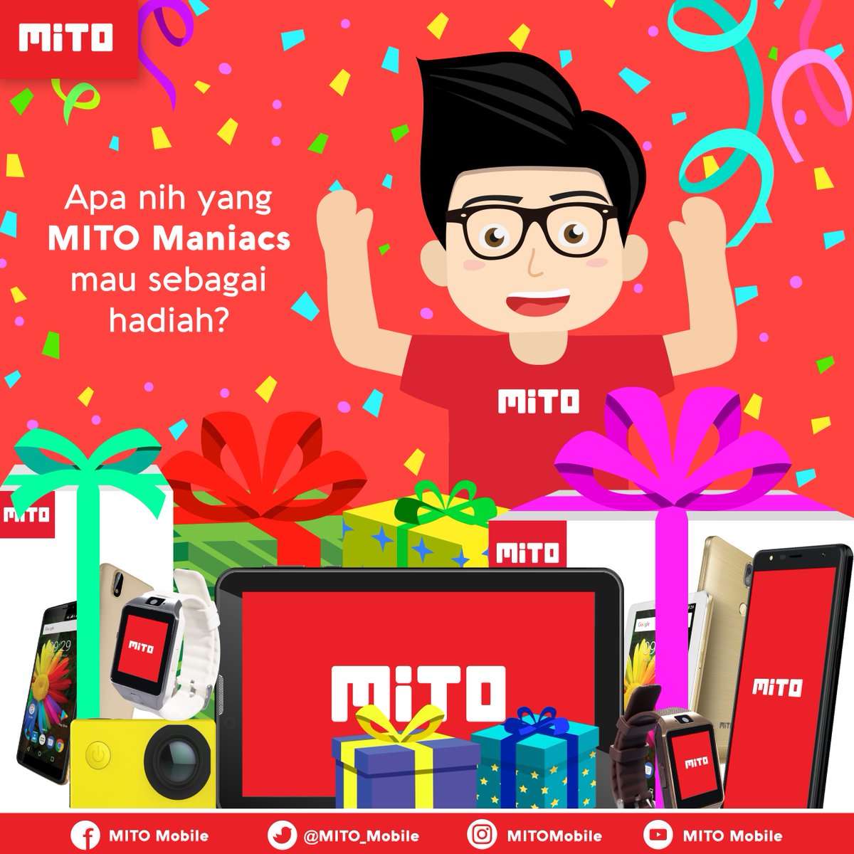 Di bulan Oktober nanti MITO akan ngadain kuis, kira-kira MITO Maniacs mau hadiah apa nih? :)

Kasih tahu ya :)